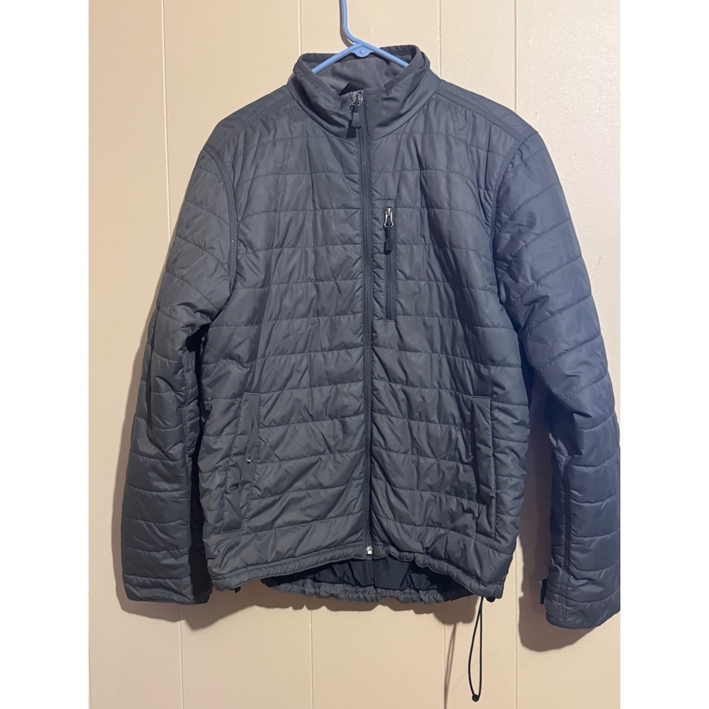 Carhartt Mens Insulated Quilted Jacket Full Zip Gray Puffer Warm Work Size M